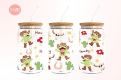 Cowboy Frog Can Glass Wrap PNG Libbey glass Cute Frog Product Image 4