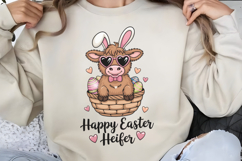 Happy easter heifer PNG, Coquette Easter Day Sublimation PNG Product Image 3