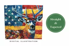 Patriotic Deer Tumbler Wrap Design, American Flag Tumbler Product Image 3