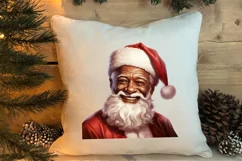 Vintage Black Santa Claus Sublimation Clipart, Santa PNG Product Image 3