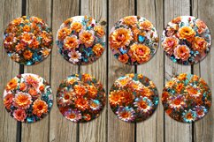 Glitter flowers | Car coaster &amp; key chain sublimation design Product Image 3