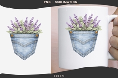 Denim pocket flowers png design for T-shirts Product Image 3
