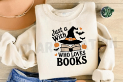 Just A Witch Who Loves Books Sublimation PNG Design Product Image 3