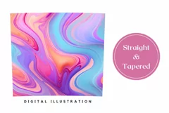 Wave Liquid Tumbler Wrap, Colorful Tumbler Sublimation PNG Product Image 3
