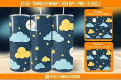 Day And Night Tumbler Wrap Designs, Sublimation Wrap Product Image 1