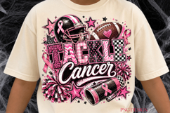 Tackle Cancer Football PNG, Pink Ribbon Football Sublimation Product Image 2