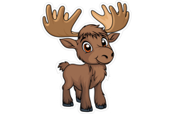 Cute Vector cartoon moose sticker Product Image 1