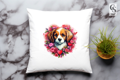 Floral Puppy Portrait Clipart Sublimation PNG Product Image 3