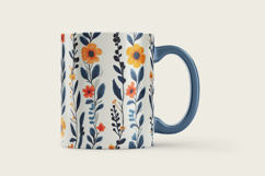 Blue Floral Pattern Digital Paper Product Image 3