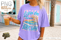 Livin on Lake Time png, Girly Pontoon Boat Design Product Image 6
