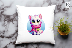 Adorable Kitty Cup Cartoon Clipart Sublimation PNG Product Image 3