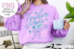 Teacher Mode Off PNG, Coquette Preppy Teacher Design Product Image 2