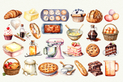 Cute Cottage Baking Watercolor Clipart Bundle Product Image 3