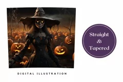 3D Halloween Tumbler Wrap, 3D Scary Witch PNG Product Image 3