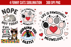 Funny Cats Sublimation Quotes PNG Product Image 1
