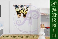 Construction Large W wall Letter 3 layer sign Product Image 3