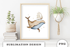 Watercolor Whale Dreams png Product Image 3