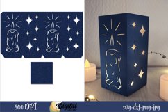 Nativity lanterns Paper cut design. Christmas Candle SVG Product Image 1