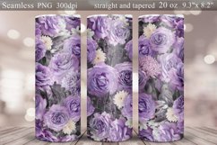 Floral Tumbler Sublimation Bundle | Purple Roses Wrap 20oz Product Image 4