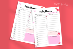 Cute Valentine Daily Planner Canva Template | Pink Product Image 1