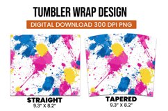 Colorful abstract splashes tumbler wrap sublimation design Product Image 3