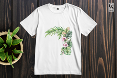 Watercolor Tropical Floral Corner Frame PNG Product Image 3