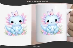 Pastel kawaii axolotl png design for T-shirts Product Image 3