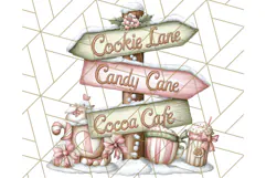 Christmas Sweet Shoppe Clipart PNG, Pastel Bakery Art Product Image 3