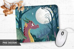 Moonlit Dragon Perched in a Tree Mouse Pad PNG Design Product Image 1