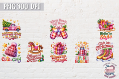Christmas Quotes Clipart Bundle Sublimation 28 PNG Pink Product Image 4