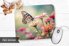 Butterfly Blossoms Digital Art Print Mouse Pad PNG Design Product Image 1