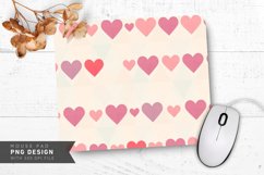 Geometric Pastel Hearts Mouse Pad PNG Design Product Image 1