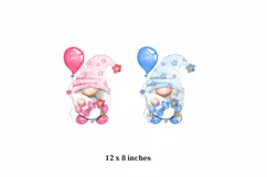 Clipart Watercolor Gnomes Newborn PNG Product Image 4