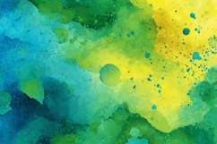 Blue Green Yellow Watercolor Splash Texture Background Product Image 1