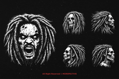 10 Bundle Dark Art Marley Skull Rasta Bob Dreadlocks Hair Product Image 5