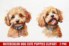 Watercolor Dog Cute Puppies Clipart, Cute Baby Dog Product Image 1