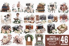 Antique Winter Photography Clipart Bundle PNG Product Image 2