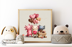 Axolotls for Valentine's Day digital paper Product Image 3