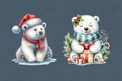 Watercolor Polar Bears cliparts. PNG sublimation Product Image 2