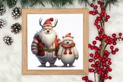 Cute Christmas Highland Cow Clipart, Christmas PNG Product Image 3