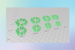 Flower 9 Clay Cutter - Floral Botanical STL Product Image 3
