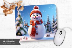 Minimalist Snowman with Snowy Wonderland Mouse Pad Design Product Image 1