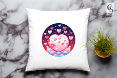 Colorful Heart Cloud Clipart Sublimation PNG Product Image 2