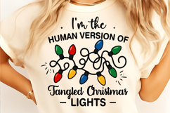 Christmas tangled lights PNG, Christmas Sublimation Design Product Image 1
