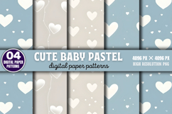 Cute Baby Pastel Digital Background Paper Bundle PNG Product Image 3