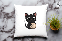 Cute Cat Playing Ball Clipart Sublimation PNG Product Image 3