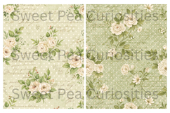 Shabby Chic, Green, Papers, Junk Journal Product Image 3