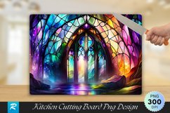 Cave Stained Glass Cutting Board Sublimation Design Product Image 1