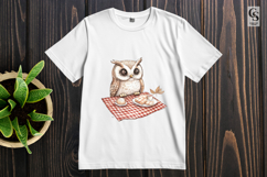 Cute Owl Picnic Clipart Sublimation PNG Product Image 3