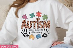 Autism Seeing the World PNG, Autism Sublimation PNG Product Image 3